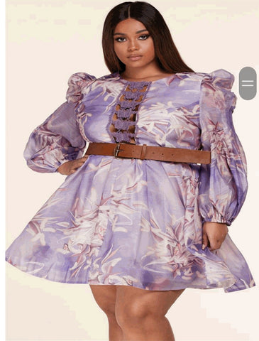 Purple Butterfly midi dress